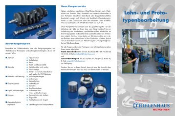 Lohn- und Proto - typenbearbeitung - Thielenhaus Microfinish