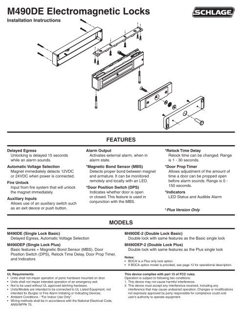 M490de Installation Manual Security Technologies