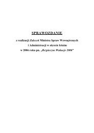 SPRAWOZDANIE - Ministerstwo Spraw WewnÄtrznych