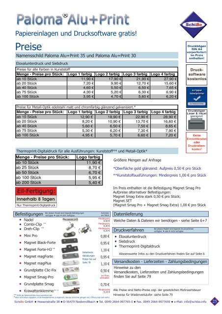 Katalog Namensschilder (PDF) - SchiBo GmbH