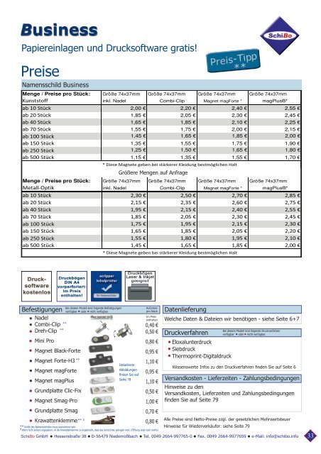 Katalog Namensschilder (PDF) - SchiBo GmbH