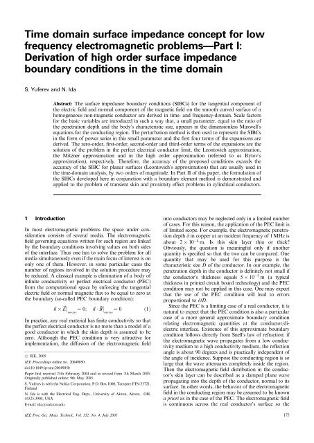 Time domain surface impedance concept for low frequency ...