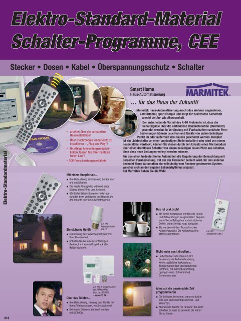 Elektro-Standard-Material Schalter-Programme, CEE Stecker