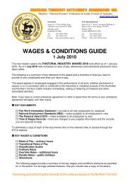 wages & conditions guide - Northern Territory Cattlemen's Association