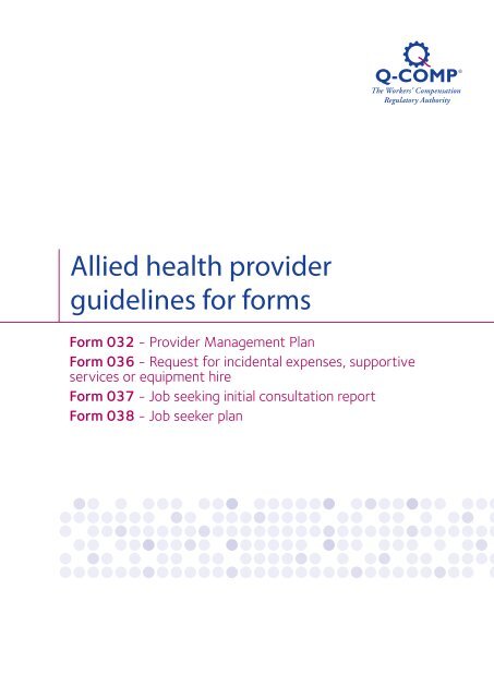 Allied health provider guidelines for forms - Q-Comp