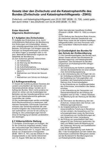 Zivilschutz- und Katastrophenhilfegesetz - ZSKG - deNIS