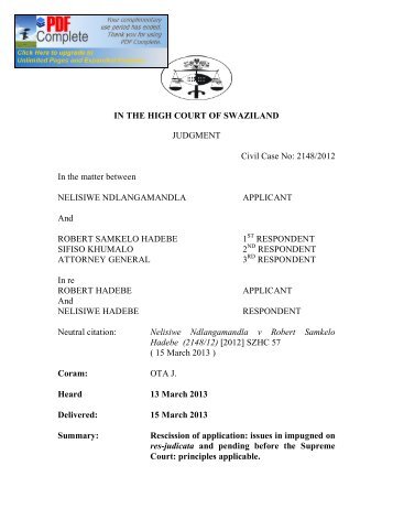 Judgment Nelisiwe Ndlangamandla.pdf - SwaziLII