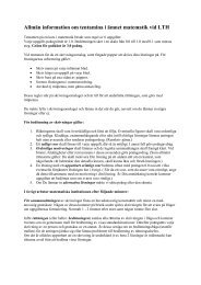 Allmän information om tentamina i ämnet matematik vid LTH