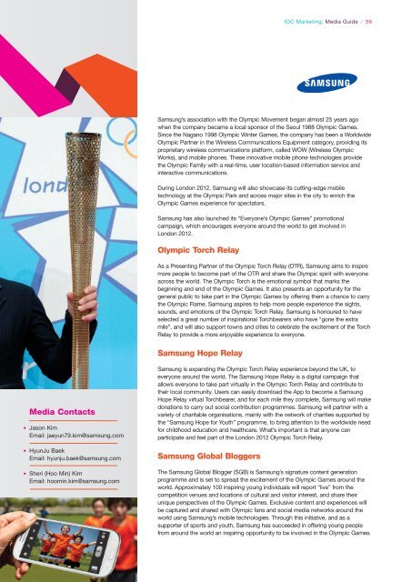 IOC Marketing: Media Guide - International Olympic Committee