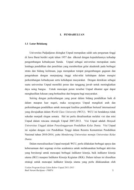I Pendahuluan 1 1 Latar Belakang Universitas Padjadjaran
