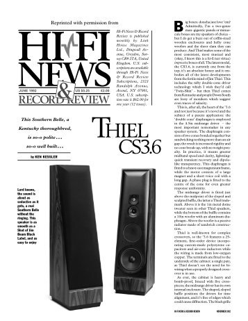 hi fi news record review - Thiel