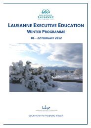 lausanne executive education - Lausanne Hospitality Consulting