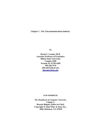 The Telecommunications Industry by David G. Loomis, Ph.D ...