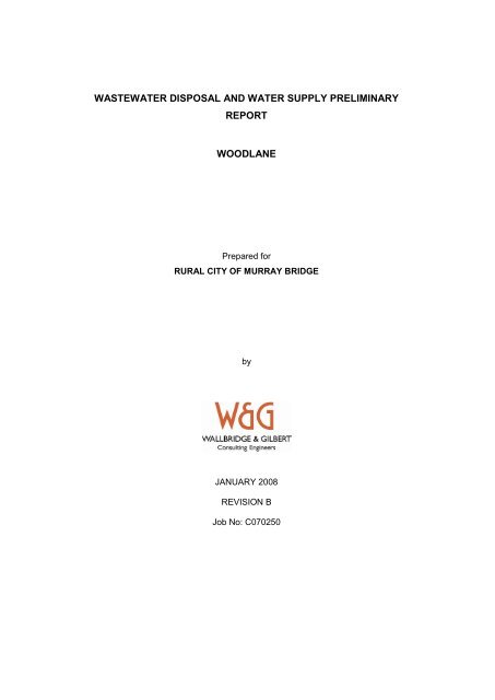 wastewater disposal and water supply preliminary report woodlane