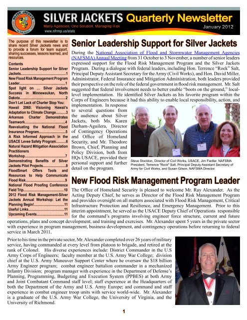 Silver Jackets Quarterly Newsletter, January 2012 - Floodplain ...