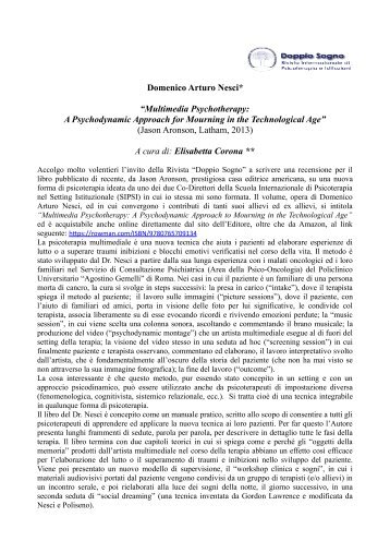 Multimedia Psychotherapy: A Psychodynamic ... - Doppio Sogno