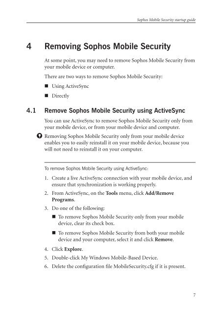 Sophos Mobile Security startup guide