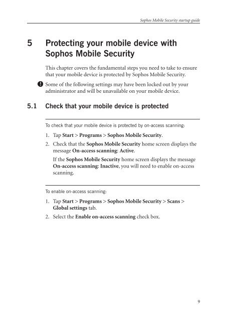 Sophos Mobile Security startup guide