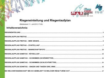 Riegeneinteilung und Riegenlaufplan - Turnfest.at