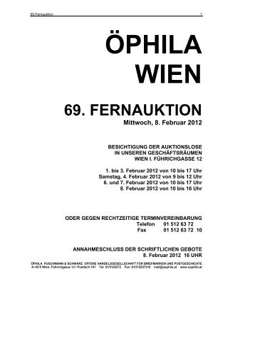 69. FERNAUKTION - Öphila Wien