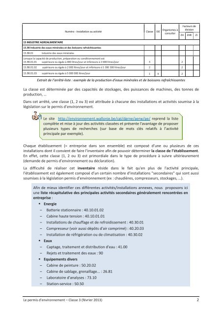 LE PERMIS D'ENVIRONNEMENT - CLASSE 3