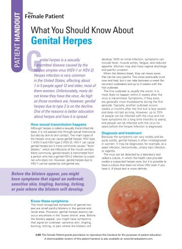 Genital Herpes - The Female Patient