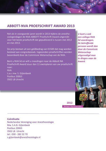 programma - Nederlandse Vereniging voor Anesthesiologie