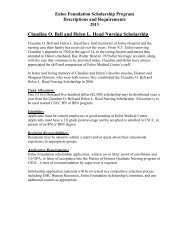 2013 Scholarship Descriptions and Eligibility Guidelines
