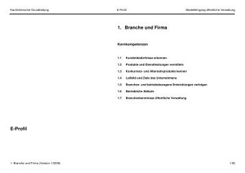 1. Branche und Firma E-Profil - Branche Ã¶ffentliche Verwaltung