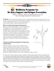 Wellbriety Programs for Re-Entry Support and Relapse - White Bison