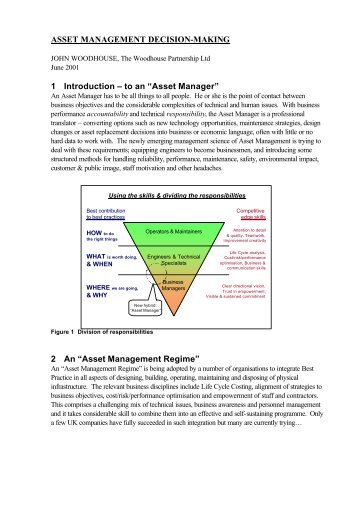 asset management decision-making - Plant Maintenance Resource ...