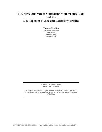 U.S. Navy Analysis of Submarine Maintenance Data - Plant ...