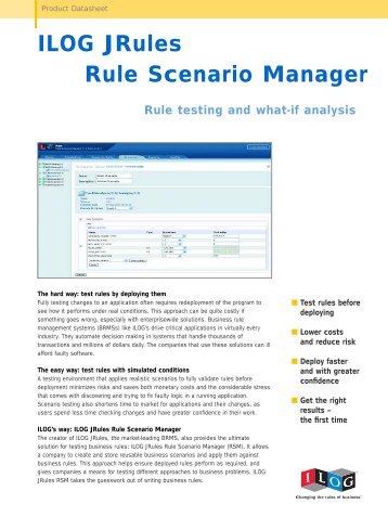 ILOG JRules Rule Scenario Manager - smart solution KSTEC