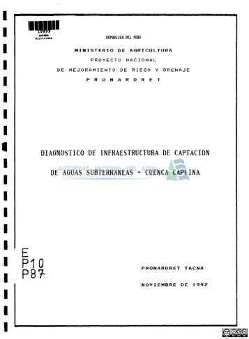 diagnostico de infraestructura de captaciÃ³n de aguas subterrÃ¡neas