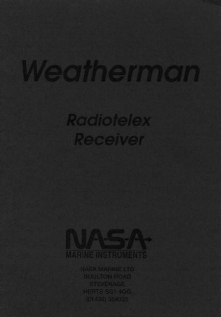 Nasa Weatherman Instruction Manual - Safety Marine