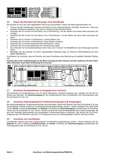 Anleitung RMX-Lokdecoder RMX991A - MDVR