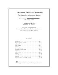 leadership and self-deception - Advanced Training Source