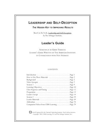 leadership and self-deception - Advanced Training Source