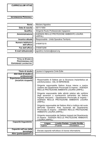 Moriano Agostino - ARPAL