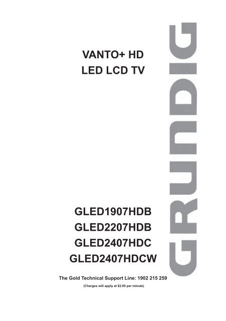 VANTO+ HD LED LCD TV GLED1907HDB ... - Grundig Australia