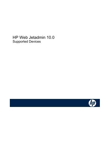 HP Web Jetadmin 10.1 Supported Devices - Radie.us