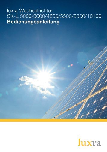 Montage- und Bedienungsanleitung Solar ... - SOLARKAUF