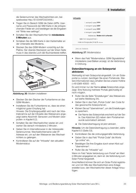 Montage- und Bedienungsanleitung Solar ... - SOLARKAUF