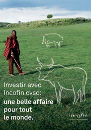 Investir avec Incofin cvso: une belle affaire pour tout le monde.