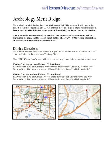 Archeology Merit Badge - HMNS