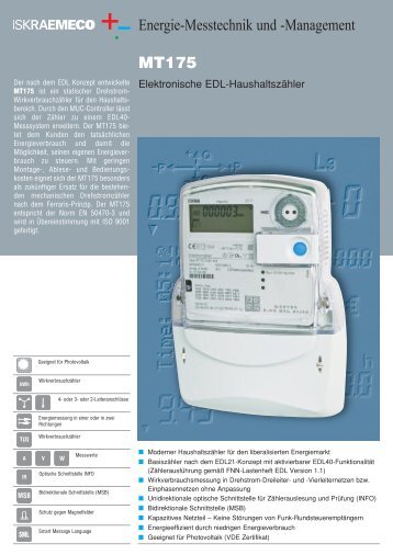 MT175 Energie-Messtechnik und -Management - Iskraemeco