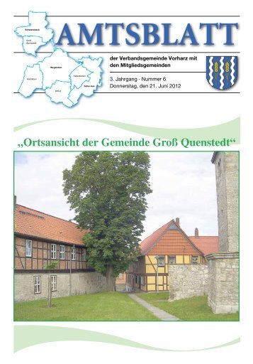 Amtsblatt - Verbandsgemeinde Vorharz