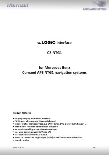 c.LOGiC-Interface C2-NTG1 for Mercedes Benz ... - vag navisystems