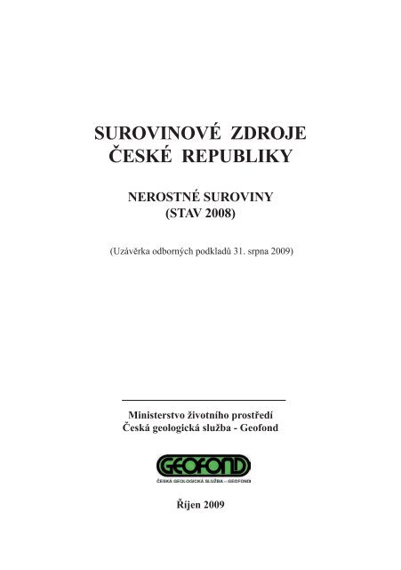 Surovinové zdroje ČR - Česká geologická služba