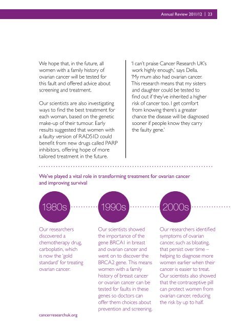 Cancer Research UK Annual Review 2011/12